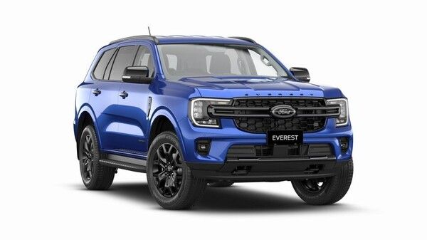 ford everest suv 2023 blue front